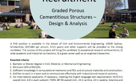 Fully-Funded PhD Position in Structural Engineering at UNSW Sydney